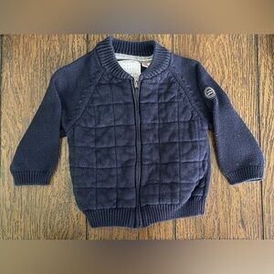 EUC Zara Baby Cotton Knit Wear Quilted Zip Up Jacket